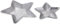 Amago home Dekoschalen Stern 2er Set Starlight Weihnachtsdeko Aluminium Farbe Silber