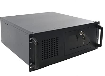 Lfhelper 4U Servergehäuse Rack-Gehäuse, Rackmount PC-Gehäuse 7 x 3.5 HDD Laufwerkschächte, 7 x PCI-Steckplatz mit Sicherheitsschlüssel und Zwei USB 2.0-Anschlüssen