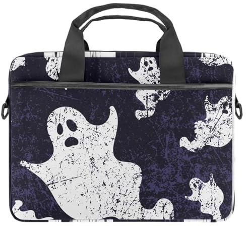 Grunge Halloween Fantasma Del Computer Portatile Della Spalla Messenger Bag Crossbody Cartella Messenger Sleeve per 13 13.3 14.5 Pollice Tablet Laptop Proteggere Tote Bag Caso, Multi, 11x14.5x1.2in