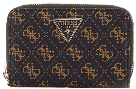 GUESS Laurel SLG Medium Double Zip Wallet M Brown Logo