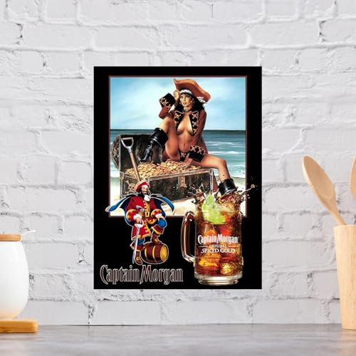 Captain Morgan Retro Metall Aluminium Schild, Neuheit Geschenk Home Décor Pub
