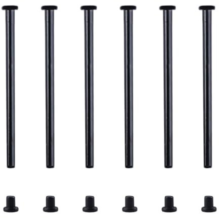 INCERWAY - 6 pasadores de bisagra de puerta en forma de H de 10,3 cm, de metal negro, repuesto para puerta exterior, interior, puertas residenciales, seguridad