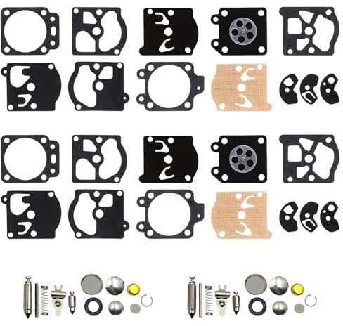2 Kit di Riparazione Carburatore per Walbro K10-Wat Wa K20-Wat Wa Wt-Serie Echo Stihl, Guarnizioni Carburatore Sostituisce, 48pcs Kit Riparazione per Decespugliatore Motosega Membrana Soffiatore