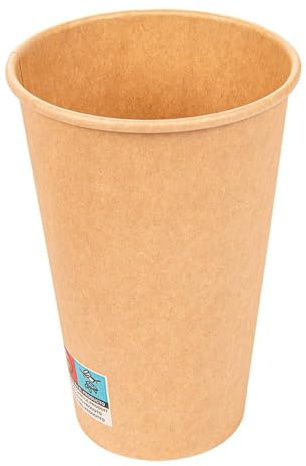 Sanjoma Chemical Solutions Pack 100 Vasos 480ml de Cartón Kraft para Bebidas Calientes – Reciclables – Compatibles con Tapas