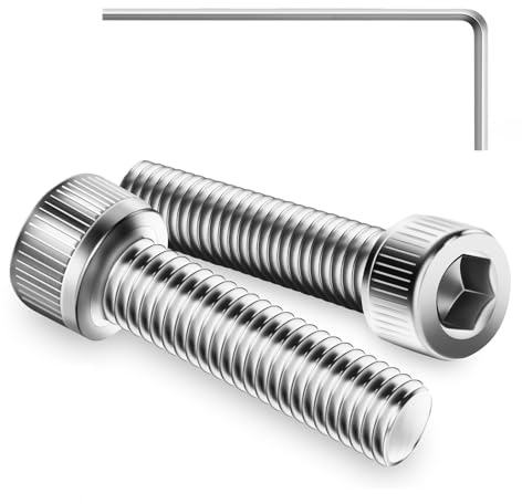 20Pcs M8 x 30mm Hex Socket Head Cap Screws Bolts | 304 Stainless Steel, Allen Socket Drive, Bright Finish, Full Threads, with Hex Spanner