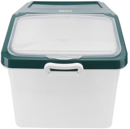 Qudinip Rice Storage Container, Large 25kg PP Sealed Rice Dispenser Flour Bin with Measuring Cups, for Kitchen Grain Dry Food Pet Food