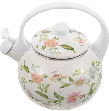 Emaille Wasserkocher 2,2l für Herd und Induktion, Elegantes Design | Flötenkessel Emaille, Leicht zu Reinigen, Verstärkte Ausführung für Küche und Büro