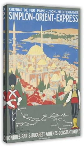 NKALFGH Poster auf Leinwand, Vintage-Simplon-Orient-Express, Schlafzimmer, Dekoration, Landschaftsdekoration, Geschenk, 20 x 30 cm