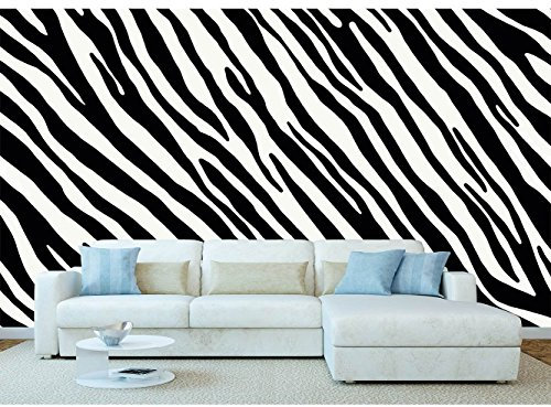 Oedim Fototapete aus Vinyl und Vliestapete selbstklebend, Zebramuster, Schwarz und Schwarz | Wandtapete | Dekoration für Esszimmer, Wohnzimmer, Schlafzimmer 200x150cm