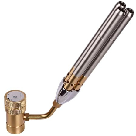 BLUEFIRE Triple Flame Barrel Turbo Torch Head High Output 25590 BTU Heavy Duty Gas Welding Nozzle Fuel by MAPP MAP Pro Propane Brazing Soldering Large Dia Pipes Flamethrower