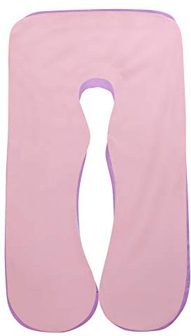 SHANNA Schwangerschaft körper Kissenbezug, Baumwolle u Form Mutterschaft Kissenbezug 80 * 155 cm (Lila + Pink)