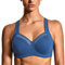 SYROKAN Damen Starker Halt Sport BH - Mesh mit Bügel Ringerrücken Ohne Einlagen Fitness Lauf Joggen BH Mitternachtsblau 85B