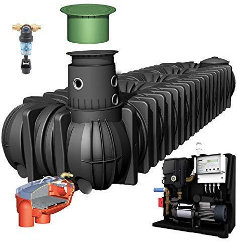 Graf Regenwasser-Flachtank Platin Regenwassertank Zisterne Wassertank Haus Professionell, 15.000 L begehbar