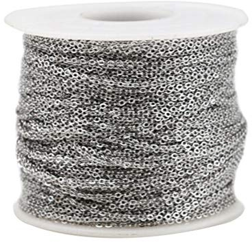 Asudaro 10 Meter Edelstahl Kabel Kette Metallkette Gliederkette Kabelkette Link Kette für Schmuck Herstellung Silber grau 1,5mm