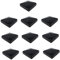 h2i Lot de 10 capuchons de poteau - Acier noir revêtu par pulvérisation - 121 x 121 mm - Capuchon pour poteaux de jardin en bois - Support de poteau et poteaux de clôture en forme de pyramide -