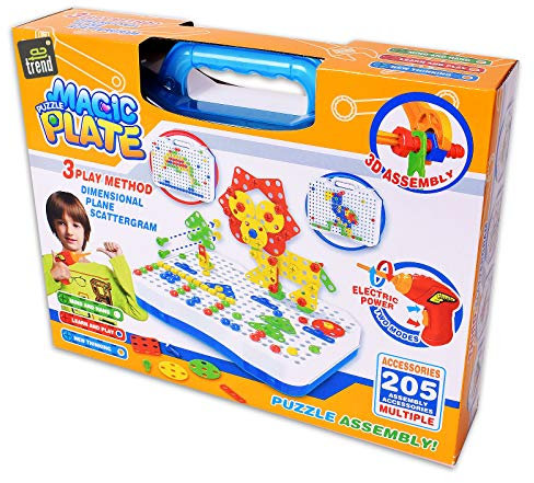 TE-Trend Puzzle Mosaik Steckspiel nach Art Montessori Spielzeug Kinderwerkzeug Pädagogisches Kinderspielzeug ab 3 4 5 6 Jahre 205-teilig Mehrfarbig