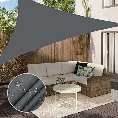 Neween Sonnensegel, 1,8 m x 1,8 m x 1,8 m, Sonnenschutz, dreieckig, wasserdicht, für Terrasse, Hof, Deck, Pergola, Outdoor, Sonnensegel, 98 % UV-Schutz, Sonnenschutz, Grau