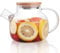 CnGlass Glass Teapot Stovetop Safe with Bamboo Lid,600ml/20.3oz Clear Teapots with Removable Infuser,Glass Tea Kettle for Loose Leaf and Blooming Tea