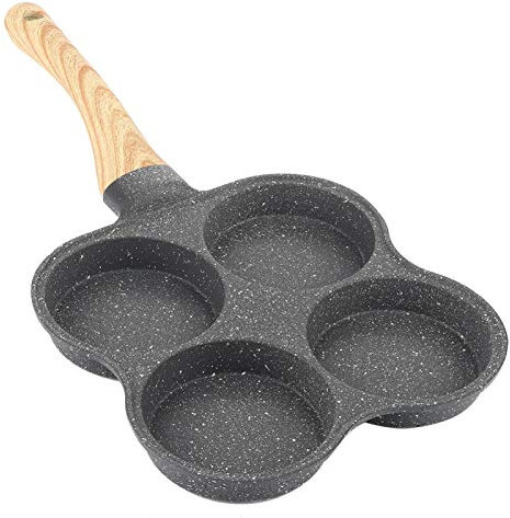 Omelette, poêle à 4 trous avec revêtement en pierre de Maifan ergonomique, cuisine polyvalente pour la maison