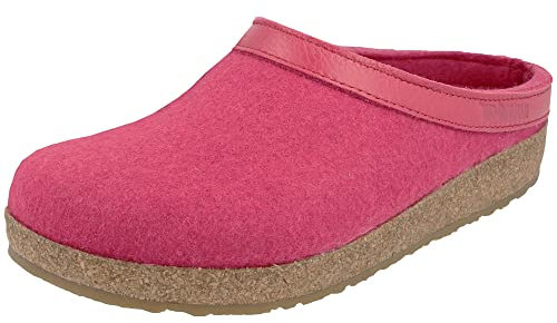 HAFLINGER Grizzly Torben zoccolo in feltro di pura lana Fucsia, taglia 38