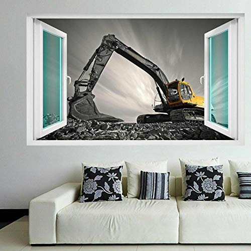 Wandtattoo - Bagger Baumaschinen Maschine Wandkunst Aufkleber Wandtattoo Kinder Ek5 3D Aufkleber für die Wand - Wanddekoration - 80x125cm