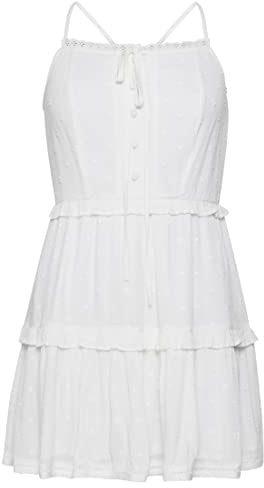 Superdry Damen Trägerkleid mit Lochstickerei im Vintage-Look