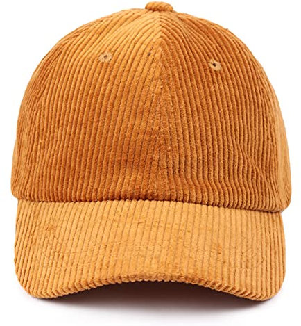 Casual Baseball Cap - Sonnenblende Cord Plaid Leopard Animal Print Hut Verstellbar, Baseballkappe, Cord, senffarben, Einheitsgröße