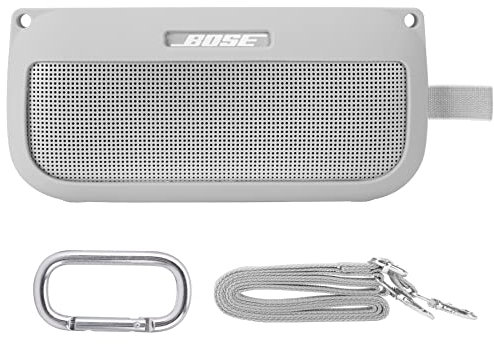 co2CREA Case Silicone for Bose SoundLink Flex Bluetooth Portable Speaker, Portable Ultra-light Protective Sleeve with Carabiner and Shoulder Strap (Speaker and Accessories not Included)