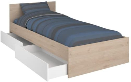 Miroytengo Cama Juvenil Child en Color Roble Jackson con 2 cajones 90x190 cm