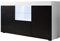 MB Muebles Bonitos | Wohzimmer Esszimmer Schrank Möbel Sideboard Modell Natolia | Breite 150 x Höhe 83 x Tiefe 40 cm | Mattes Melamin | 3 Türen | LED-Beleuchtung | Weiß und Schwarz