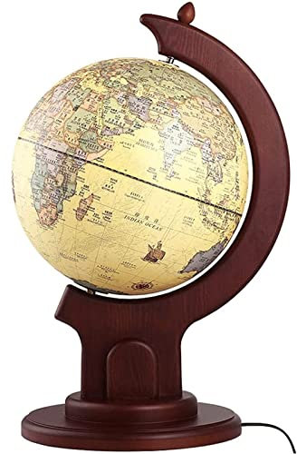ABGRC Globus Große Weltkugel, beleuchtete LED-Kugeln für Kinder, Erwachsene, Vintage-Lampe mit Holzständer, Schreibtischkugeln der Erde, Dekoration für den Innenbereich Aktualisiert