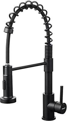 Ibergrif Grifo Profesional Cocina con Ducha Extraíble, Mezclador de Fregadero, Acero Inoxidable, Negro, M22143B