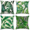OCEUMACO Leinen Kissenbezug 40x40 Dschungel Blätter Kissenhülle 4er Set Quadratisch Sofakissen Dekokissen Bezug für Couch Sofa Kissen Kissenbezüge Outdoor Deko Zierkissen Couchkissen - Grün