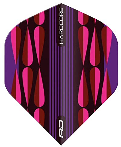 RED DRAGON Hardcore Radical Rosa Teardrop Dartflug - 4 Set pro Packung (insgesamt 12 Dart-Flights)