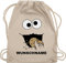 Turnbeutel Rucksack - Karneval Accessoire Fasching - Keks Monster Kostüm mit Name - Unisize - Naturweiß - stoff stoffbeutel umhängebeutel beutel rücksack kordel baumwolle baumwoll monsterbeutel