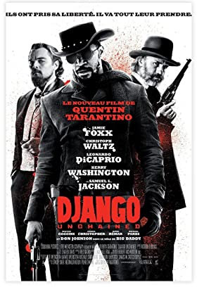 ETOMEY Django Unchained Filmposter, 1 Leinwand-Poster, Wandkunst, Dekordruck, Bild, Gemälde für Wohnzimmer, Schlafzimmer, Dekoration, ungerahmt, 40 x 60 cm