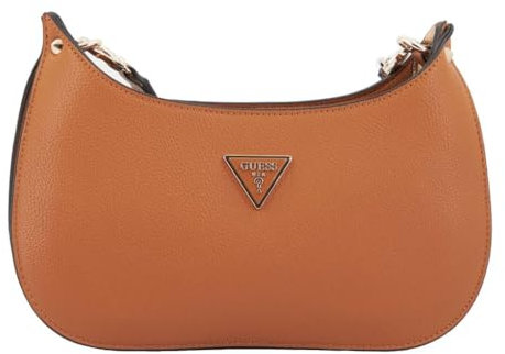 GUESS Meridian Mini Top Zip Shoulder Bag Cognac