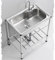 HCZION Fregadero Acero Inoxidable para Cocina, Fregadero Independiente Un Seno Fregadero Comercial Restaurante, Lavadero con Patas Acero para Jardin Garaje (Color : Hot/Cold, Size : 38x32cm/15x12.5i