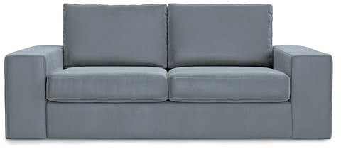 MASTERS OF COVERS Ersatzsofabezug für Kivik 2 sitzend, handgefertigter Bezug, Ersatzbezug Kivik, Schutz für Sofa, Baumwolle 190 x 95 x 83 cm (Samt Premium, Stahlgrau)