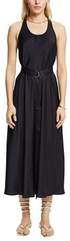 ESPRIT Midikleid-Tankkleid aus Satin mit Gürtel