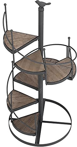 Wnvivi Scaffale per Piante con Scala a Chiocciola, Espositore per Piante in Ferro Battuto a 9 Livelli, Supporto per Fioriera con Scaletta Decorativa per Piante da Interno Ed Esterno