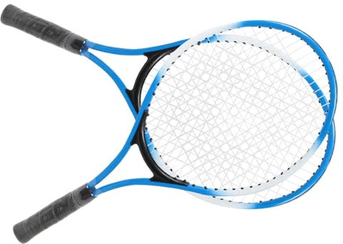 Tennis Schläger, Robustes Eisenlegierungsgestell, Tennisschläger Tennisschläger, Eisen Legierung Tennis Anfänger Praxis Schläger (Blue)