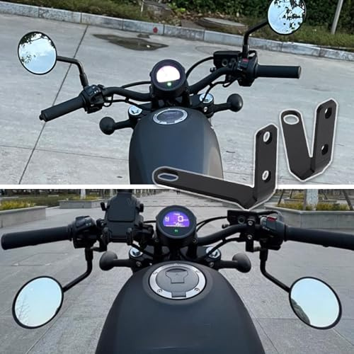 WOOGA Support de rétroviseur inversé, guidon de moto, support inversé de rétroviseur latéral, support d'adaptateur vers le bas, support d'extension pour Ho&n&da Rebel CMX 250 CMX 300 CMX 500 2017-2024