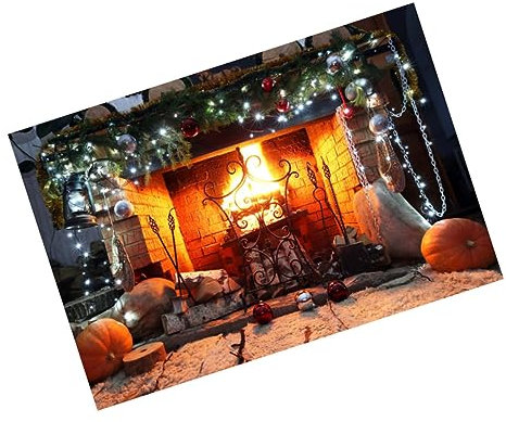 Gadpiparty 1stk Weihnachtskulisse Fotokabine Hintergrund Kaminhintergrundtuch Fotoshooting Hintergrund Photobooth Hintergrund Weihnachtliche Wandkulissen Kamin Kulisse Kind Requisiten Digital