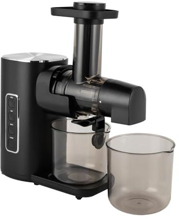 Slow Juicer, Saftpresse elektrisch, 600 ml Auffangbehälter, geräuscharme Saftmaschine, Ganze Früchte Sellerie Gemüse und Obst Entsafter
