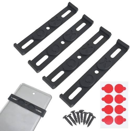 Kennzeichen Halter Rahmenlos, Kenzeichenhalterungen Auto, Kfz Kennzeichen Halterung, Nummernschildhalterung Auto, 4 Wetterfester Rahmenloser Nummernschildrahmen, Autoanhänger-Rahmen