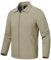 Rdruko Veste d'été légère et décontractée pour homme - Veste bomber légère et coupe-vent avec poches zippées, kaki, S