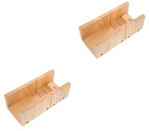Lurrose 2stücke Holz Seifen Cutter Mit Doppel-slots Funktionale Schneideform Für Präzises Seifen Schneiden Geeignet Für Seifenherstellung Kuchen Und Mehr