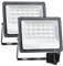 CREATESTAR LED Strahler Außen, 50W Baustrahler Außenstrahler 6500K Kaltweiß Scheinwerfer IP66 Wasserdicht, LED Fluter für Lager, Hof, Garten, Sportplatz, Garage, Parkplatz, 2 Stück