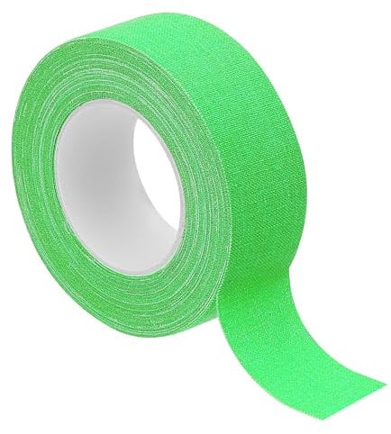 PATIKIL 1 inch x 33 feet Neon Gaffer Cloth Tape, 1 Roll Fluorescent Adhesive Tape UV Black Light Glow Tape for UV Party, Green
